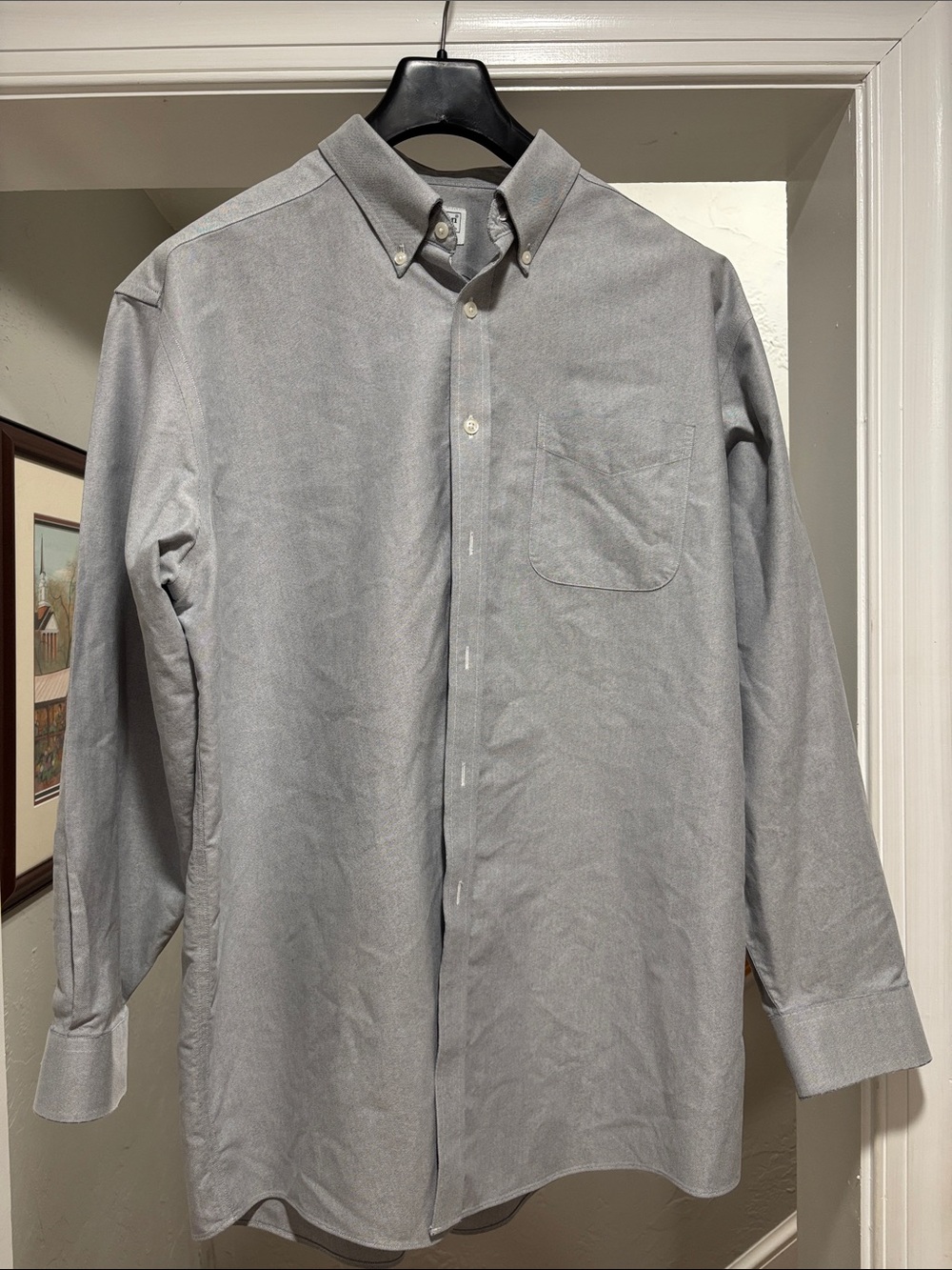 L.L. Bean Men's Traditional Fit Light Gray Button-Down Shirt